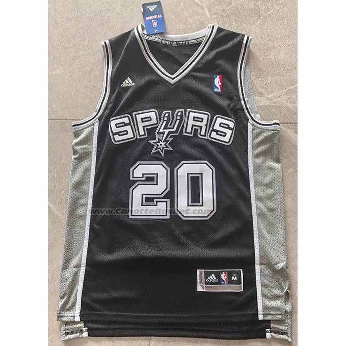 Maglia San Antonio Spurs Manu Ginobili No 20 Icon 2025-26 Nero